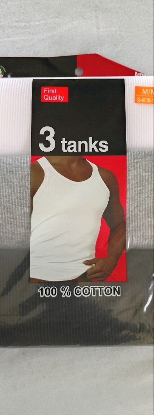 & Other Stories Men's Tank Top 3-Pack in White, Light Gray & Charcoal